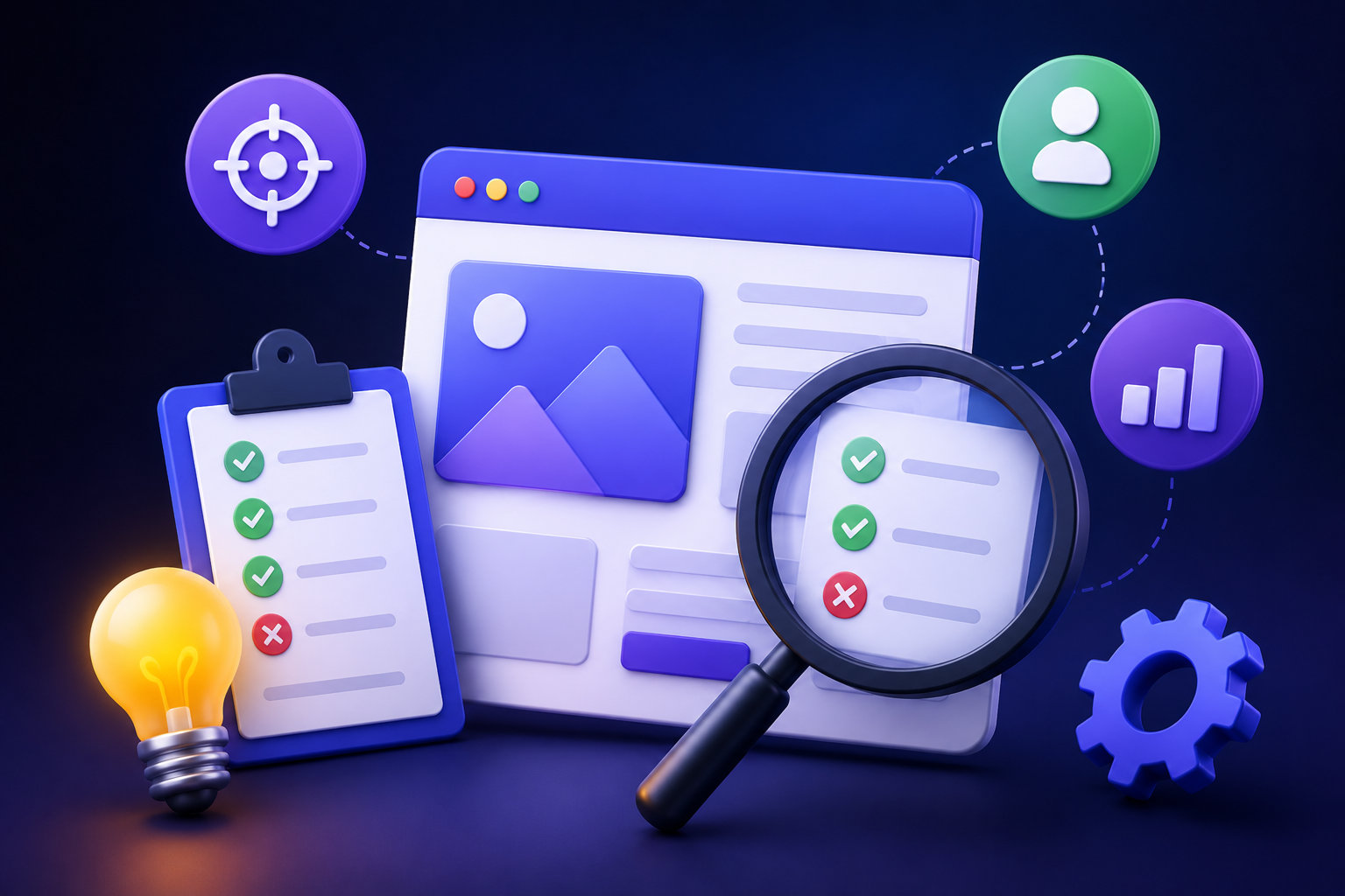 UX audit dashboard showing interface heuristics and review matrix
