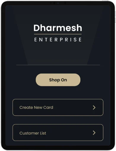 Dharmesh Enterprises business management app UI/UX mockup by Webx Design Studio